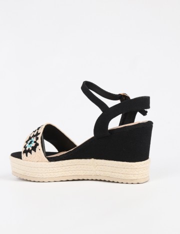 Sandale SHEIN, negru/crem