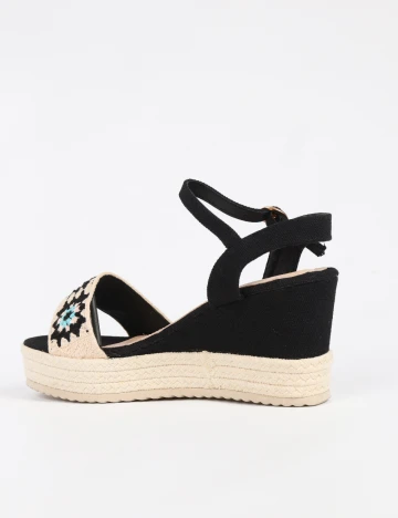 Sandale SHEIN, negru/crem