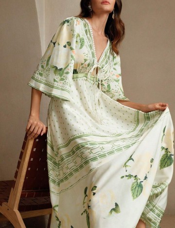 Rochie lunga Anewsta, crem
