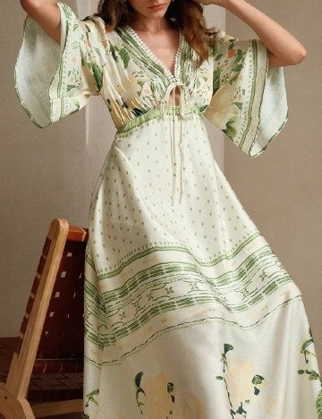 Rochie lunga Anewsta, crem Crem