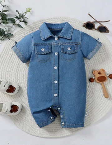 Salopeta Shein Kids, albastru Albastru