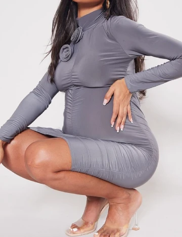 Rochie scurta PRETTYLITTLETHING Maternity, gri