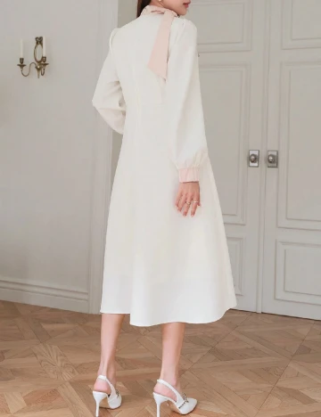 Rochie medie Dazy, ecru