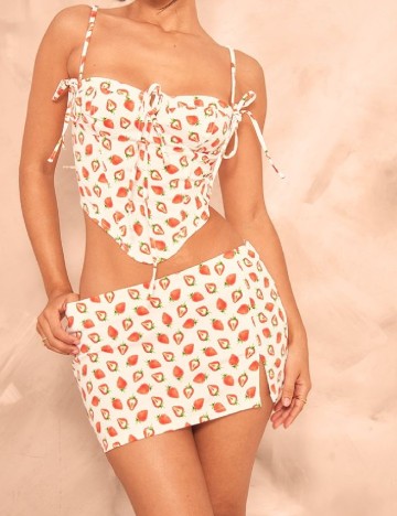 
						Fusta PRETTYLITTLETHING, alb