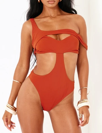 Costum de baie PRETTYLITTLETHING, maro Maro
