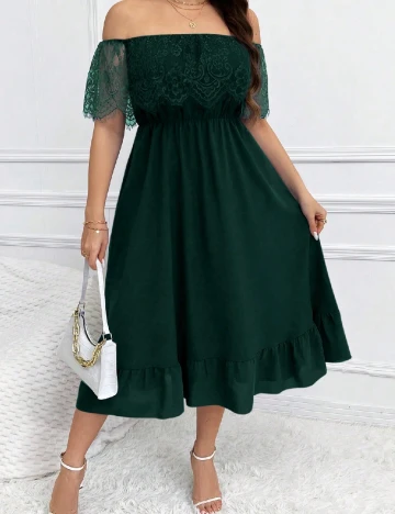 Rochie medie SHEIN CURVE, verde