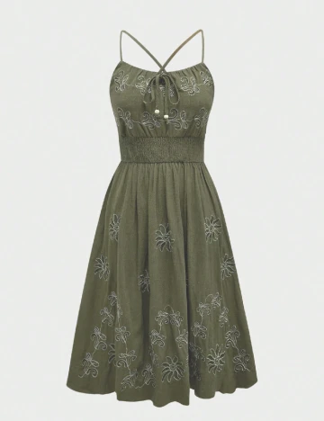 Rochie medie Romwe, verde