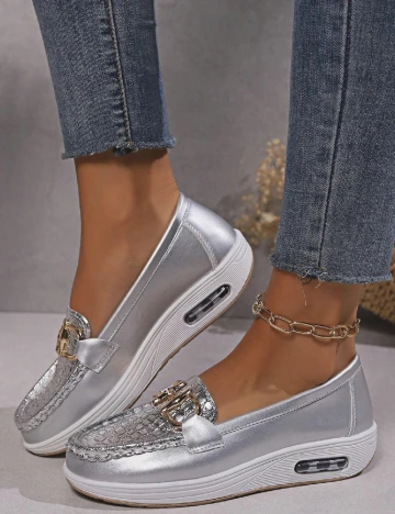 Mocasini SHEIN, gri Gri
