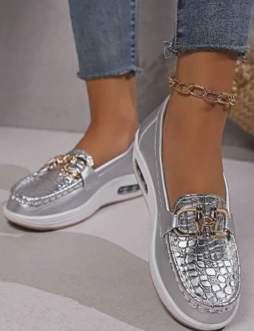 Mocasini SHEIN, gri Gri