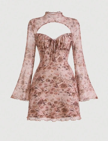 Rochie scurta SHEIN, roz pudra