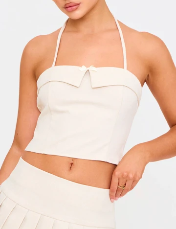 Top PRETTYLITTLETHING, bej Crem