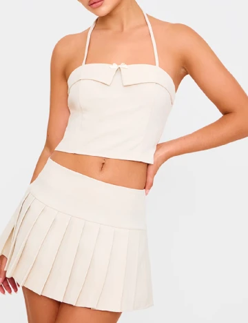 Top PRETTYLITTLETHING, bej Crem