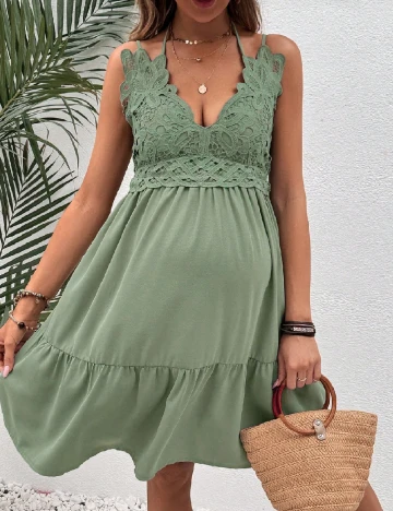 Rochie scurta SHEIN Maternity, verde Verde