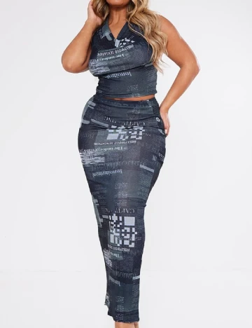Top PRETTYLITTLETHING, bleumarin Albastru