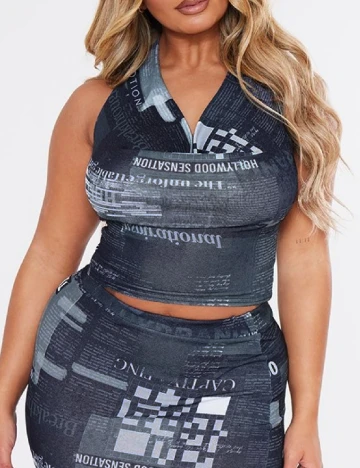 Top PRETTYLITTLETHING, bleumarin Albastru