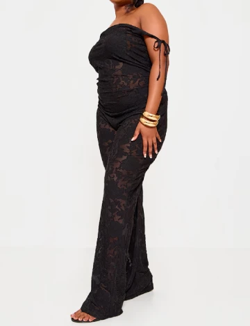 Salopeta PRETTYLITTLETHING Plus Size, negru Negru