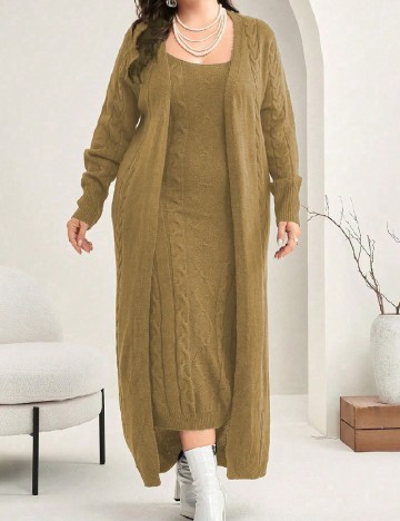 
						Compleu SHEIN CURVE, kaki