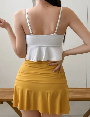 Costum de baie Dazy, alb/galben Galben