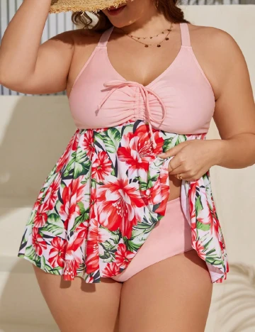 Costum de baie SHEIN CURVE, roz