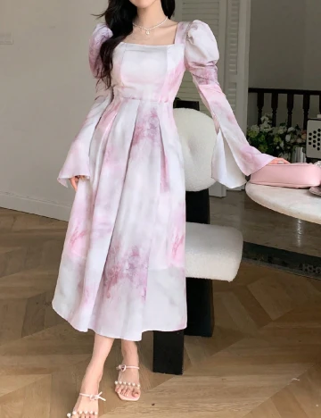 Rochie medie Dazy, roz Roz