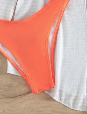 Costum de baie SHEIN, alb/portocaliu