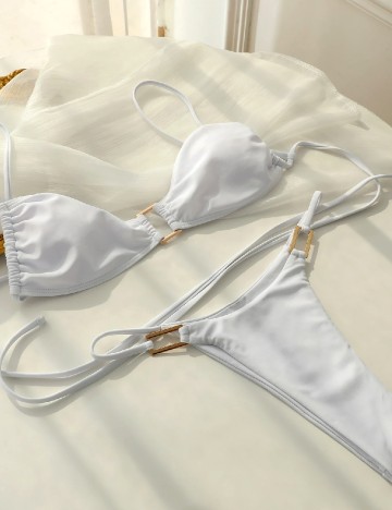 Costum de baie SHEIN, alb