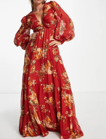Rochie lunga ASOS Curve, floral print