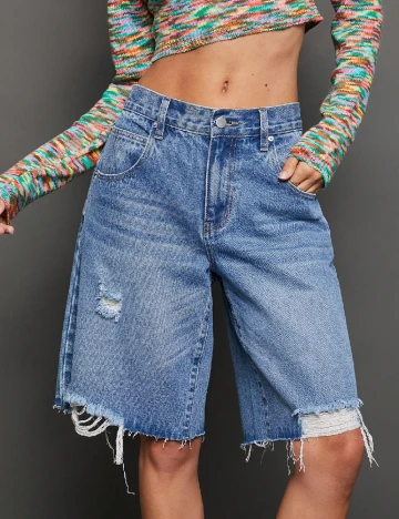 Pantaloni scurti SHEIN, albastru