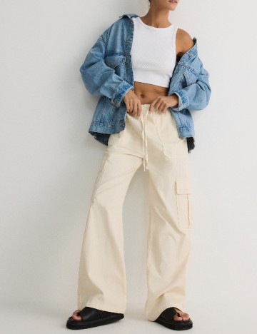 
						Pantaloni Reserved, ecru