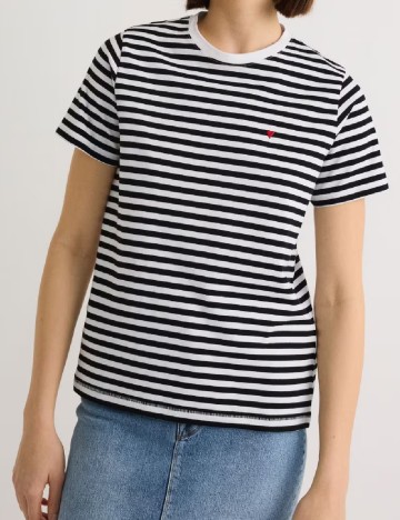 
						Tricou Reserved, alb/negru