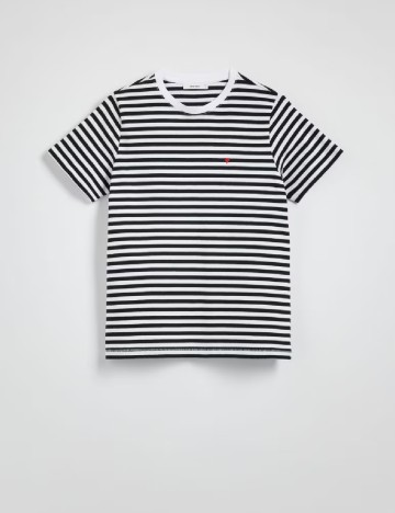 Tricou Reserved, alb/negru
