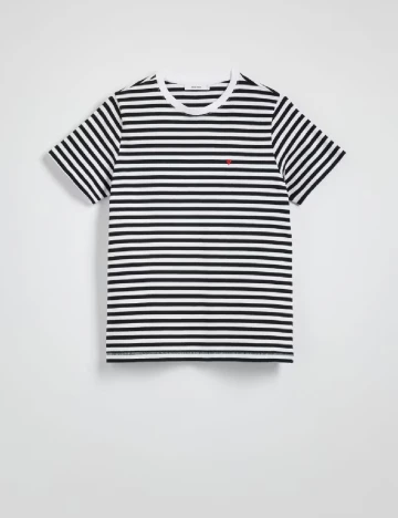 Tricou Reserved, alb/negru