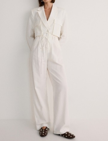 
						Pantaloni Reserved, alb
