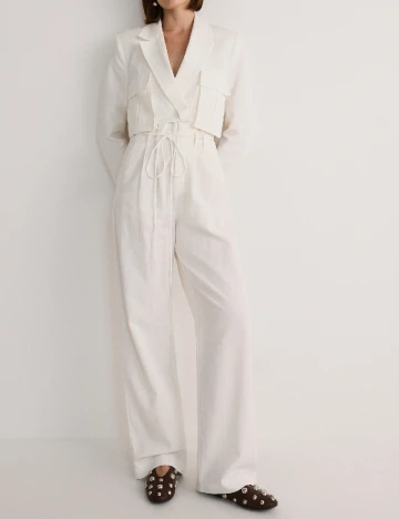 Pantaloni Reserved, alb Alb