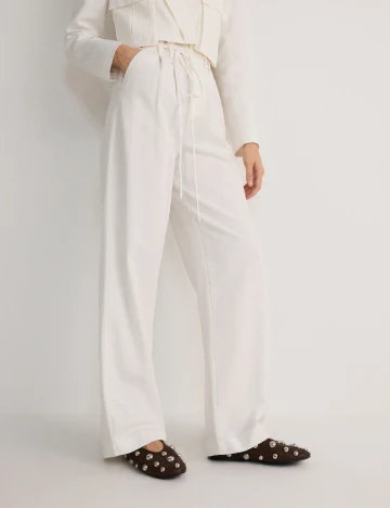 Pantaloni Reserved, alb Alb