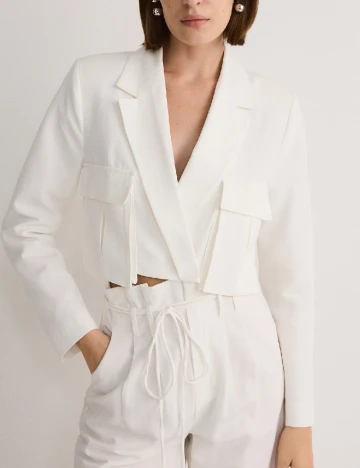 Pantaloni Reserved, alb Alb