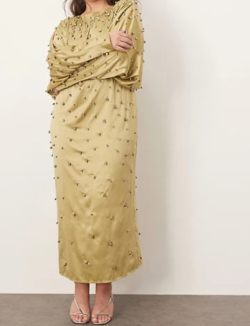 Rochie lunga Arrange Curve, verde