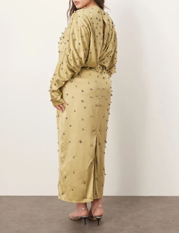 Rochie lunga Arrange Curve, verde