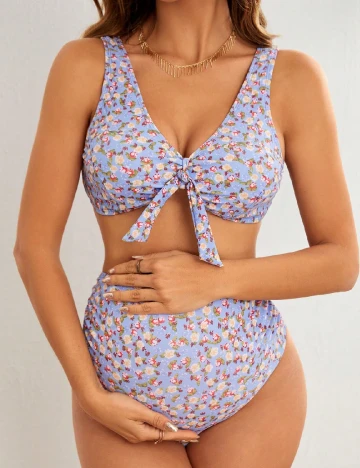 Costum de baie SHEIN Maternity, floral print Floral print
