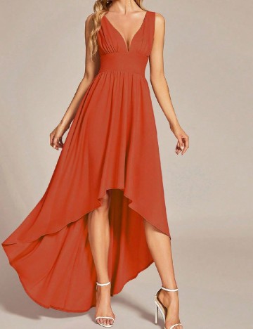 Rochie lunga Ever-Pretty, caramiziu