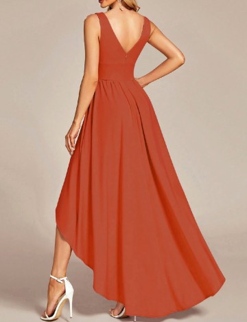 Rochie lunga Ever-Pretty, caramiziu