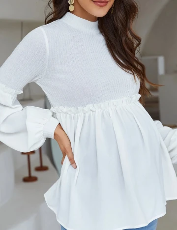 Bluza SHEIN Maternity, alb
