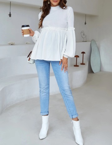 Bluza SHEIN Maternity, alb