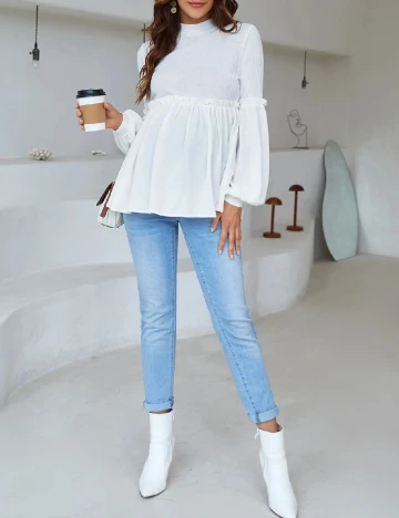 Bluza SHEIN Maternity, alb