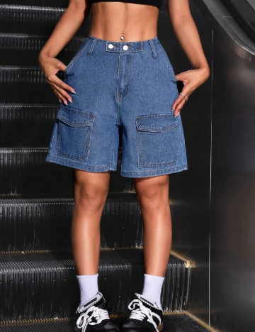 Pantaloni scurti SHEIN, albastru