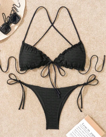 Costum de baie SHEIN, negru Negru