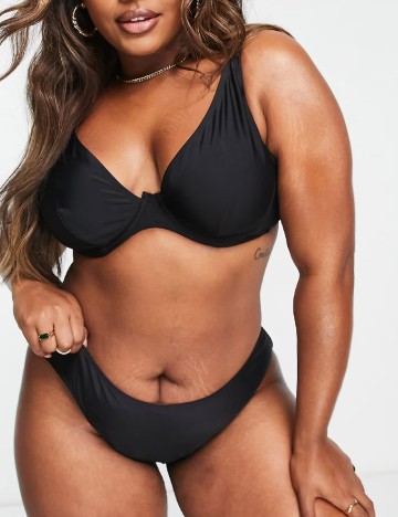 
						Chilot de  baie Ivory Rose Curve, negru