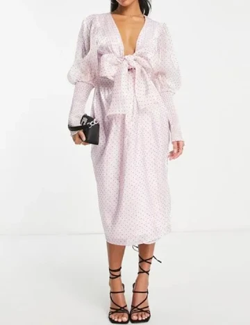 Rochie medie Collective The Label, roz Roz