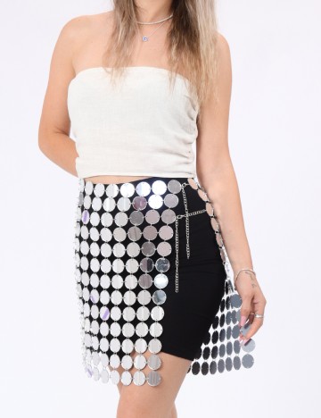 Fusta Miss Selfridge, argintiu