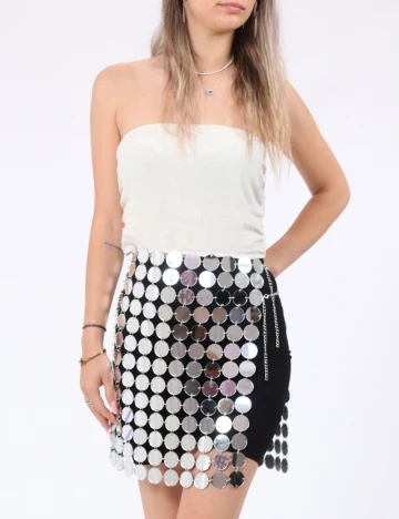 Fusta Miss Selfridge, argintiu